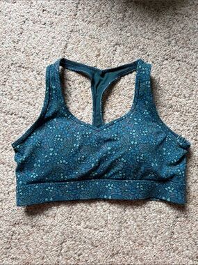 ZYIA Teal Floral Racerback Sports Bra